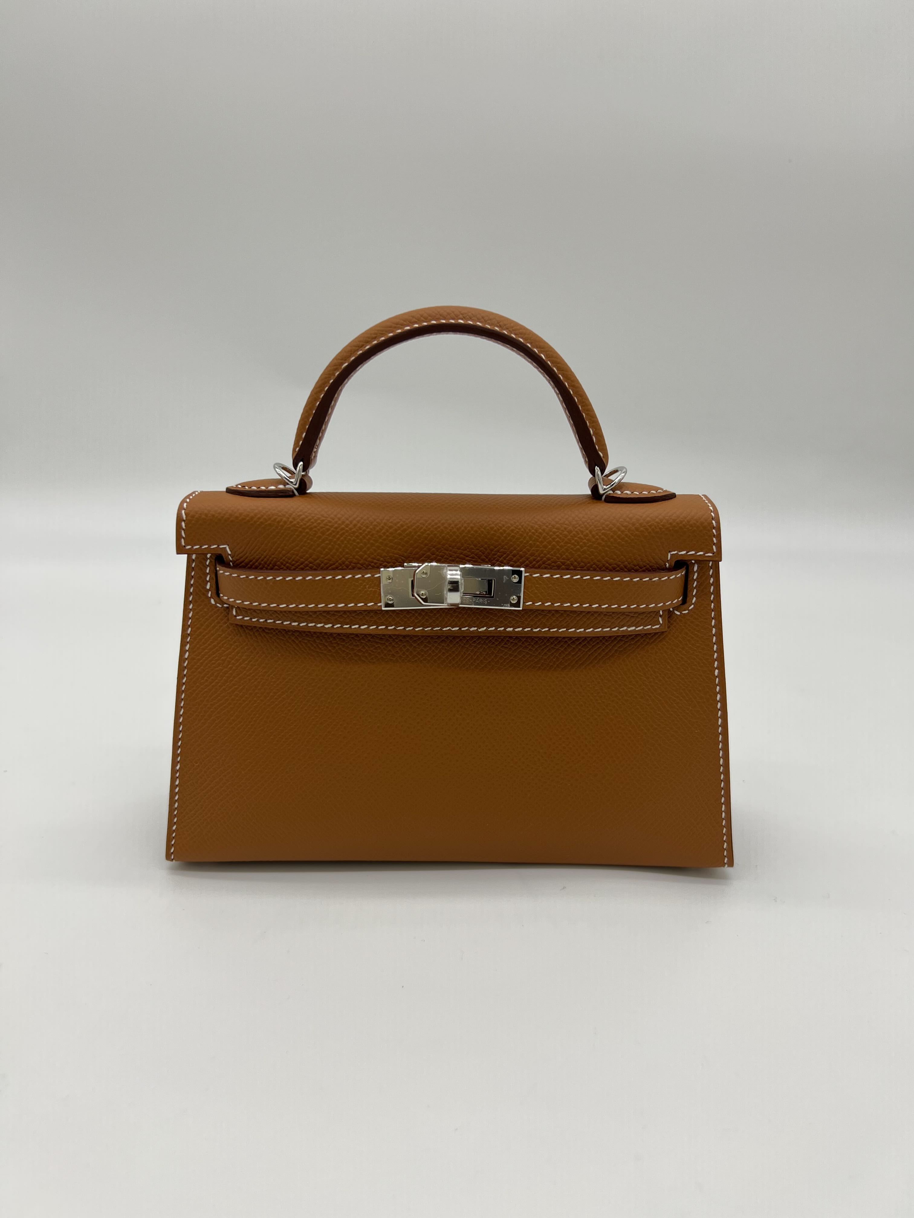 Hermes Kelly Mini II Sellier Epsom Gold Palladium Hardware