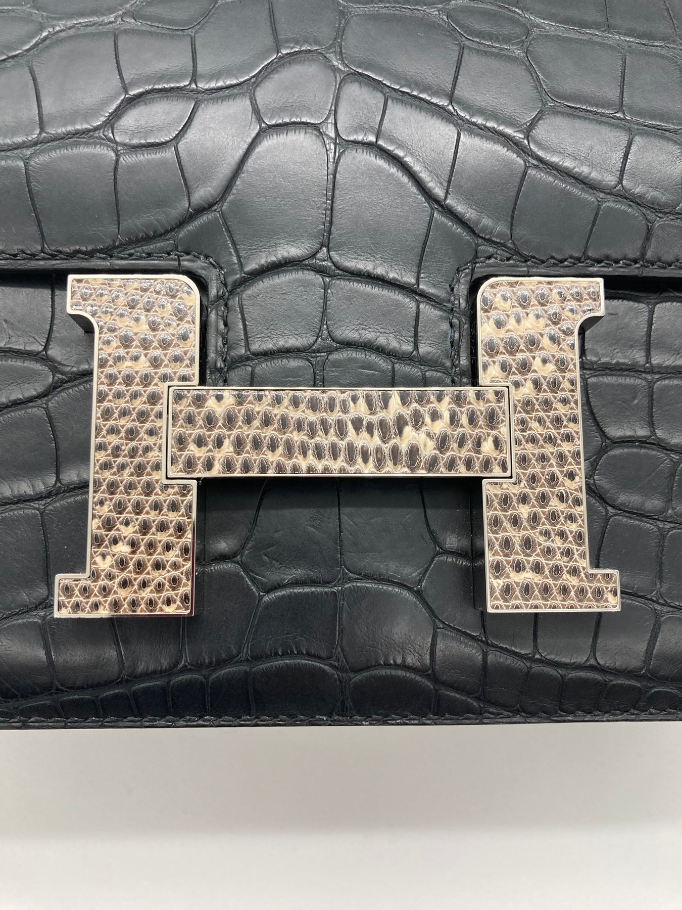 Hermes Constance Marquette Bag Epsom with Crocodile, Alligator and Lizard  24 Pink 2268871