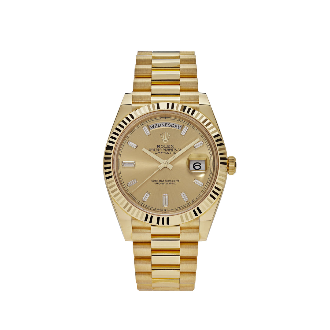 Rolex Day-Date 40 Yellow Gold Champagne Diamond Dial 228238