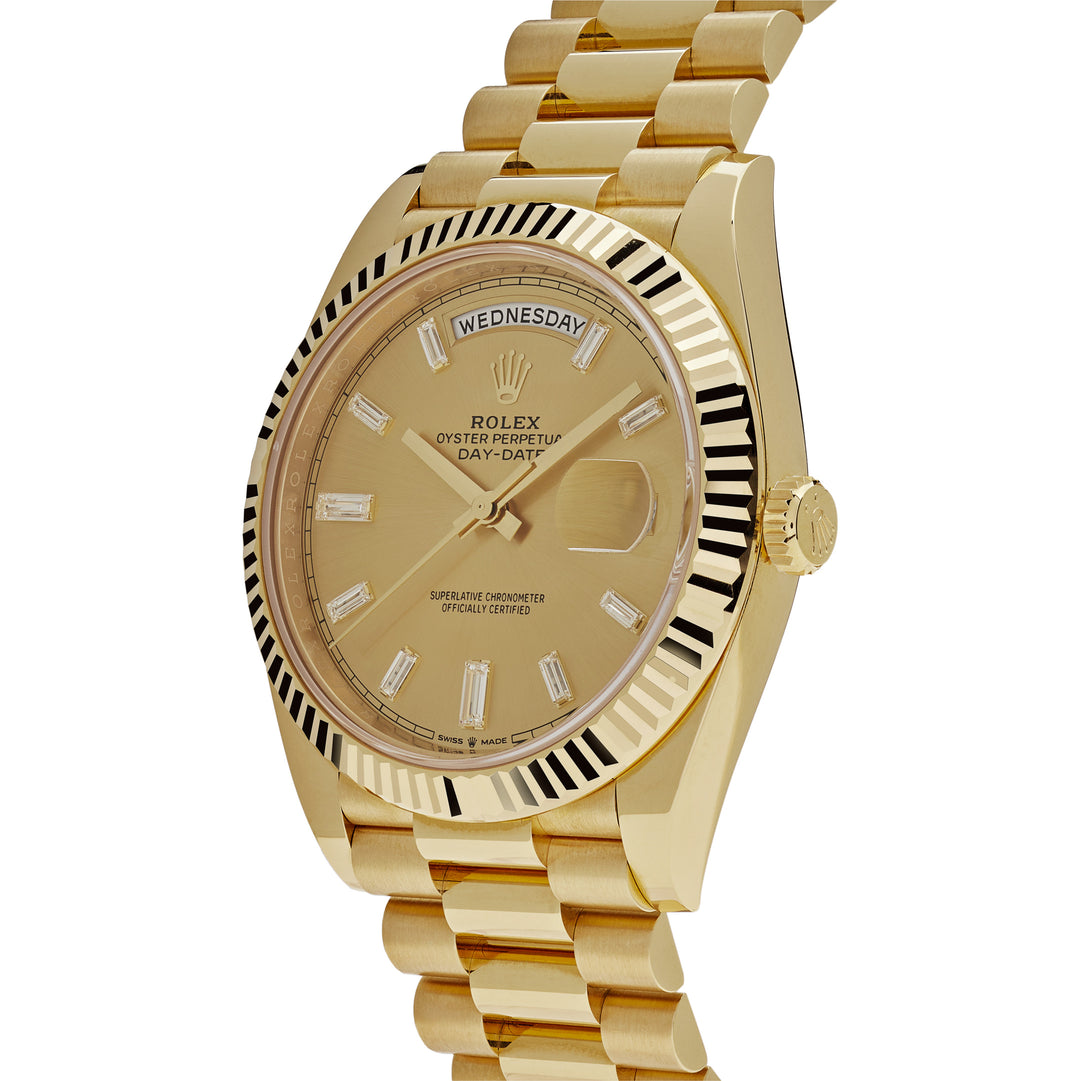 Rolex Day-Date 40 Yellow Gold Champagne Diamond Dial 228238